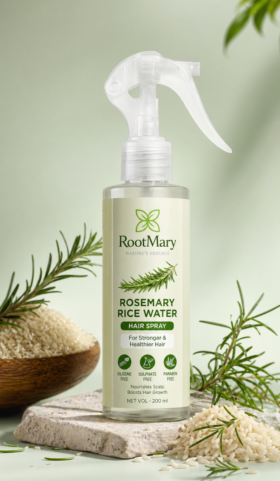 RootMary Rosemary Rice Water Spray for Hair Growth